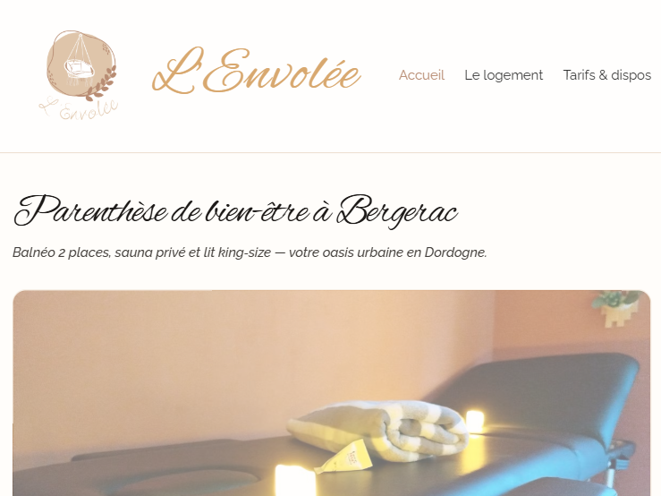 Création de site vitrine clé en main pour un hôte Airbnb à Bergerac – mise en avant des photos et réservation